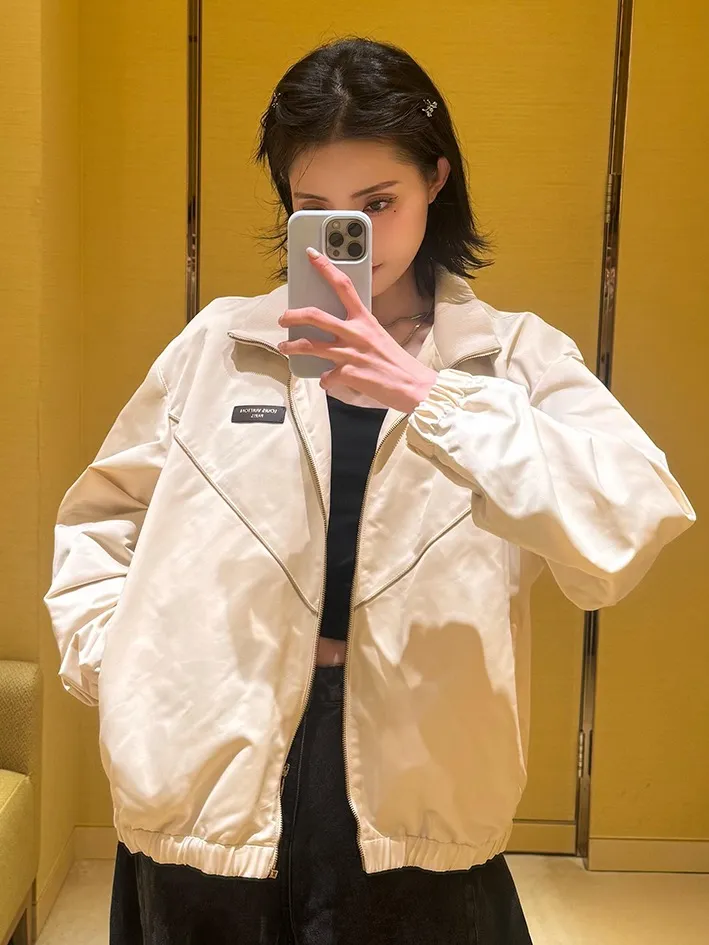 Louis Vuitton/Louis Vuitton leather logo silk satin sports coat